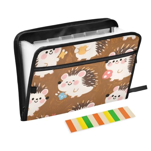 Mappe mit niedlichem Cartoon-Igel-Design, mit Verschluss, 13 Taschen, A4, Briefgröße mit Reißverschluss, für Zuhause, Büro, Tasche, Akkordeon, Aktenordner, Organizer, Carpetas de Mappe mit niedlichem Cartoon-Igel-Design, mit Verschluss, 13 Taschen, A4, Briefgröße mit Reißverschluss, für Zuhause, Büro, Tasche, Akkordeon, Aktenordner, Organizer, Carpetas de von SyXIOP
