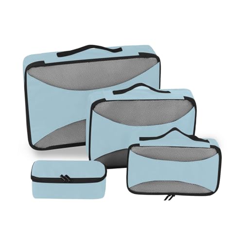 Misty Blue Reise-Organizer-Taschen, Netzstoff, leicht, Reiseverpackungswürfel, 4-teiliges Set von SyXIOP