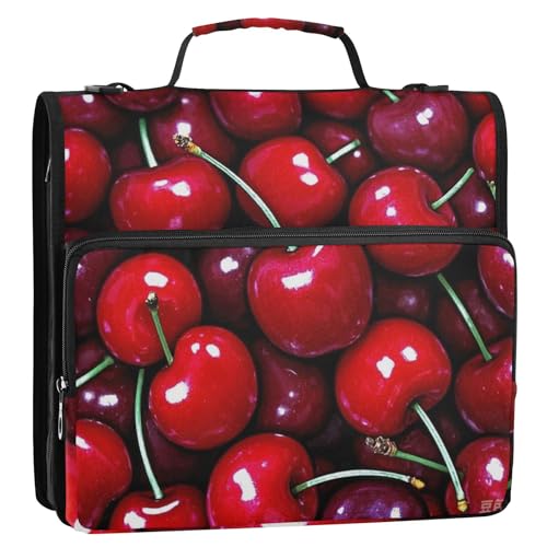 Niedliches Cartoon-Obstkirsche-Ringbuch mit 3 Ringen, Reißverschluss, mit Riemen, wasserdicht, Schulbedarf, Organizer, geeignet für Mittelschule, Bolsa de Cremallera Niedliches Cartoon-Obstkirsche-Ringbuch mit 3 Ringen, Reißverschluss, mit Riemen, wasserdicht, Schulbedarf, Organizer, geeignet für Mittelschule, Bolsa de Cremallera von SyXIOP