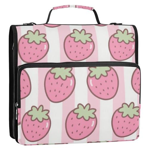 Ordner-Organizer mit 3 Ringen, 3,8 cm, Reißverschluss, mit Schultergurt, mehrere Taschen, Schulordner, Organizer für Mittelschüler, Carpeta de Cremallera von SyXIOP