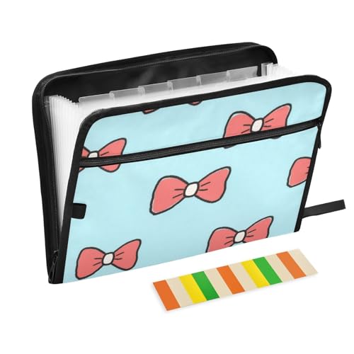 Ordner mit Cartoon-Schleife, blau, 13 Taschen, A4, Briefgröße mit Reißverschluss, für Dokumentenaufbewahrung, Fächermappe, Jacken, Carpetas de Ordner mit Cartoon-Schleife, blau, 13 Taschen, A4, Briefgröße mit Reißverschluss, für Dokumentenaufbewahrung, Fächermappe, Jacken, Carpetas de von SyXIOP