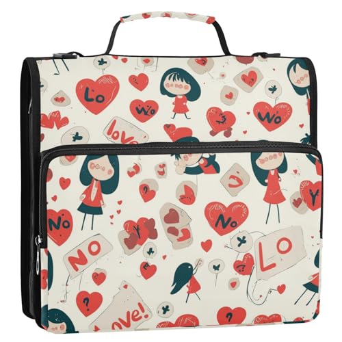 Pärchen Valentinstag 3 Ringe Schule Reißverschluss Ordner mit Schultergurt & Griff Mehrere Taschen Dokument Organizer für Mittelschüler Carpeta de Cremallera Pärchen Valentinstag 3 Ringe Schule Reißverschluss Ordner mit Schultergurt & Griff Mehrere Taschen Dokument Organizer für Mittelschüler Carpeta de Cremallera von SyXIOP