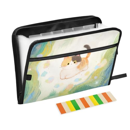 Papierordner mit niedlichem Cartoon-Katzenmotiv, 13 Taschen, A4, Briefgröße mit Reißverschluss, für Zuhause, Büro, Aktenordner para guardar Papierordner mit niedlichem Cartoon-Katzenmotiv, 13 Taschen, A4, Briefgröße mit Reißverschluss, für Zuhause, Büro, Aktenordner para guardar von SyXIOP