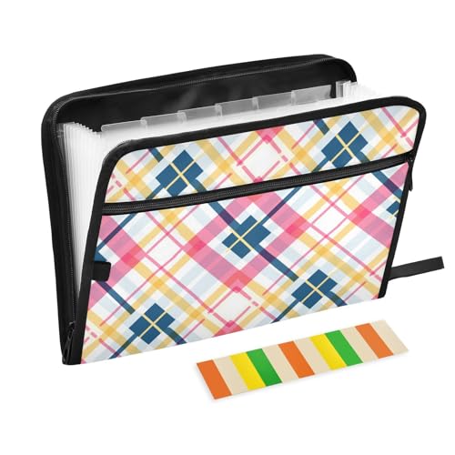 Pfirsichgelbe karierte Linien, frische Aktenmappen, 13 Taschen, A4, Briefgröße mit Reißverschluss, für Dokumentenaufbewahrung, Organizer, Ordner para guardar documentos Pfirsichgelbe karierte Linien, frische Aktenmappen, 13 Taschen, A4, Briefgröße mit Reißverschluss, für Dokumentenaufbewahrung, Organizer, Ordner para guardar documentos von SyXIOP