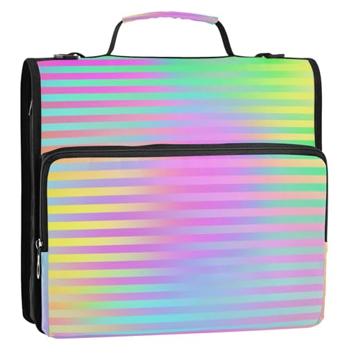 Ringbuch-Organizer mit buntem Laserdesign und 3 Ringen, mit Griff und abnehmbarem Schultergurt, Portfolio-Organizer für Büro, Schule, Bolsa de almacenamiento de archivos Ringbuch-Organizer mit buntem Laserdesign und 3 Ringen, mit Griff und abnehmbarem Schultergurt, Portfolio-Organizer für Büro, Schule, Bolsa de almacenamiento de archivos von SyXIOP