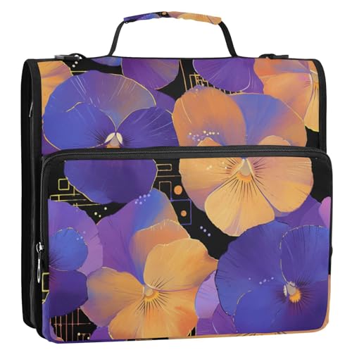 Ringbuch mit 3 Ringen, 3,8 cm, Reißverschluss, Organizer mit Griff, mehrere Taschen, Portfolio-Ordner für Schule, Gestor de Carpetas de Office von SyXIOP