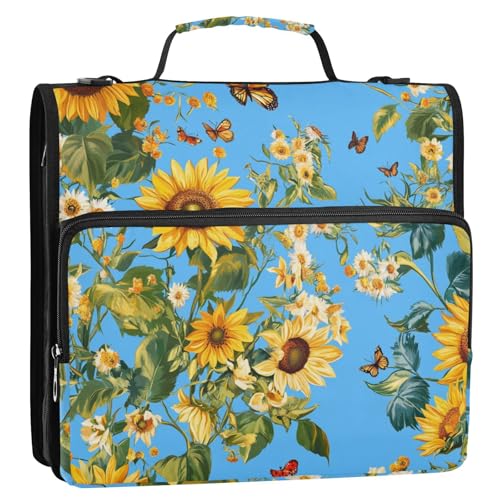 Rustikales Ringbuch mit 3 Ringen, Reißverschluss, mit Griff, mehrere Taschen, Reißverschluss, Portfolio für Schule/Büro, Carpeta de Cremallera Rustikales Ringbuch mit 3 Ringen, Reißverschluss, mit Griff, mehrere Taschen, Reißverschluss, Portfolio für Schule/Büro, Carpeta de Cremallera von SyXIOP