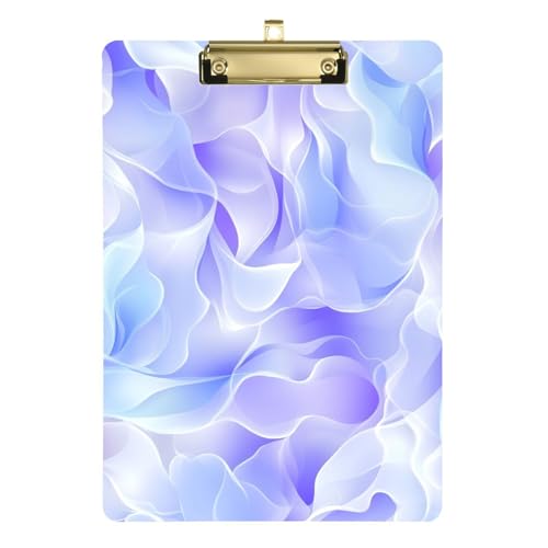 Unregelmäßige blau-violette Linien, A4, Klemmbrett, Klemmbrett, horizontal, Acryl, niedlich, für Klemmbrett, Lehrer, Größe 22,9 x 30,5 cm Unregelmäßige blau-violette Linien, A4, Klemmbrett, Klemmbrett, horizontal, Acryl, niedlich, für Klemmbrett, Lehrer, Größe 22,9 x 30,5 cm von SyXIOP