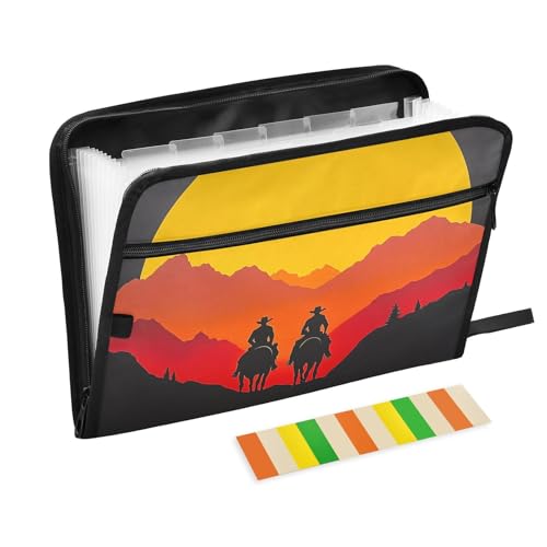 Western Cowboy, erweiterbarer Aktenordner, 13 Fächer, A4, Briefgröße mit Reißverschluss, für Zuhause, Büro, Reisen, Aktenordner, Para Guardar Western Cowboy, erweiterbarer Aktenordner, 13 Fächer, A4, Briefgröße mit Reißverschluss, für Zuhause, Büro, Reisen, Aktenordner, Para Guardar von SyXIOP