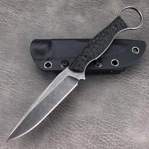 EDC Messer Full Tang Outdoor Knife Jagdmesser aus AUSB Feste Klinge und G10 Griff - inklusive Kydex Scheide, Scharfes Taschenmesser für Outdoor, Camping, Angeln, Jagen, Wandern EDC Messer Full Tang Outdoor Knife Jagdmesser aus AUSB Feste Klinge und G10 Griff - inklusive Kydex Scheide, Scharfes Taschenmesser für Outdoor, Camping, Angeln, Jagen, Wandern von Syagot