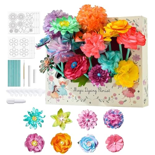 Syengery Handgefertigtes Papierblumen Bastelset | Blumen Basteln Für Kinder - Farbe aufsaugendes Blumenstrauß Spielzeug für Kinderkrippen Kindergarten Zuhause Reisen von Syengery