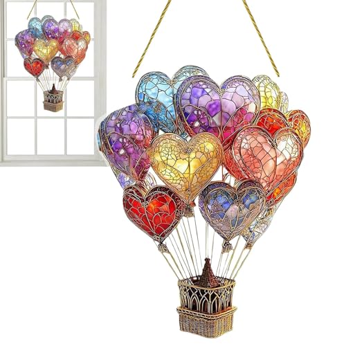 Syengery Heißluftballon Deko, Buntes Heißluftballon Laternen Deko, Bunte Gartendeko Acryl Deko Für Hochzeit Terrasse Garten von Syengery