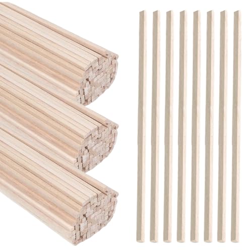 Syengery Holzstäbchen Für Bastelarbeiten, 120 Stücke Baustäbchen, 30 cm Handgeschnitzte Stäbe Für Kinder Schüler Erwachsene Schulunterricht Aktivitäten von Syengery