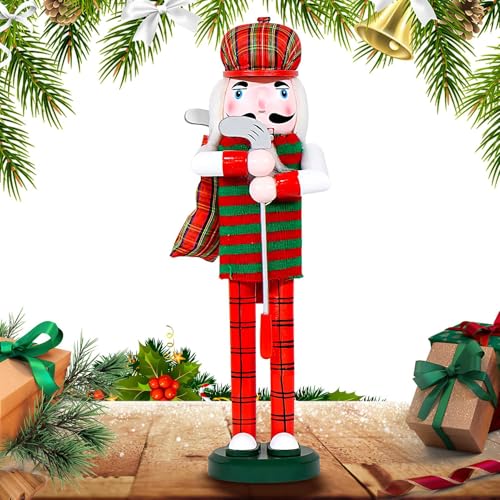 Syengery Nussknacker Weihnachtsdekoration,Golf Nussknacker Soldat | 35Zentimeter Holzfigur Dekoration Für Kinder Party Drinnen Draußen Haus von Syengery