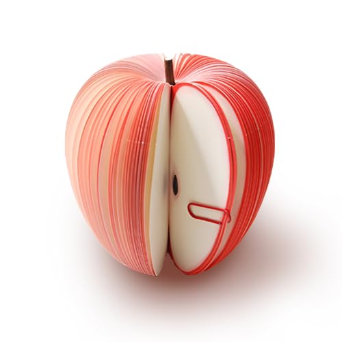 SYFUNLV Haftnotizen Apple,100 Blatt Kinder Haftnotizen,3D Birne Shape Memo Notizblöcke,Notizblock für Obstform,Hinweis Briefpapier,Neuheit Büro,für Kinder, Studenten,Mitbewohner (Apfel) von Syfunlv