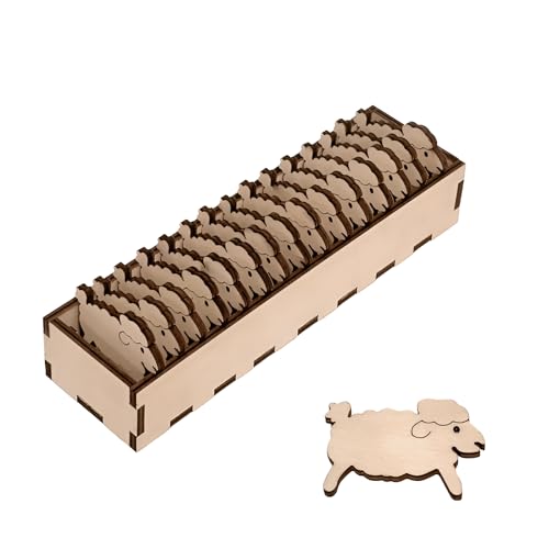 SYFUNLV Holzspulen-Set, Kätzchenspule Aus Holz,Kaninchen Garnhalter,Stickgarn-Organizer, Spulen-Organizer,Dekorative Stickspulen,Fadenhalter in Tierform,für Stickerei, Haarflechten (Schaf) von Syfunlv