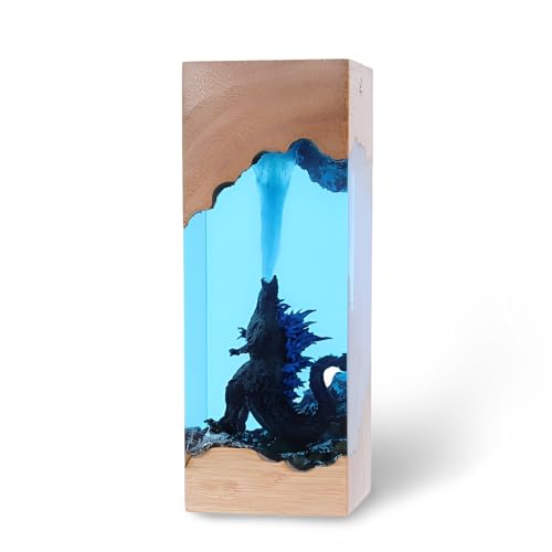 Syfunlv Epoxidharz Godzilla Nachtlicht,Godzilla Würfel Dekoration,USB Schlaf Lichter,Monster Nachttischlampe,Einstellbare Beleuchtung,7,5cm,für Raum Innenbereich Zuhause Schlafzimmer (Stil 2) von Syfunlv