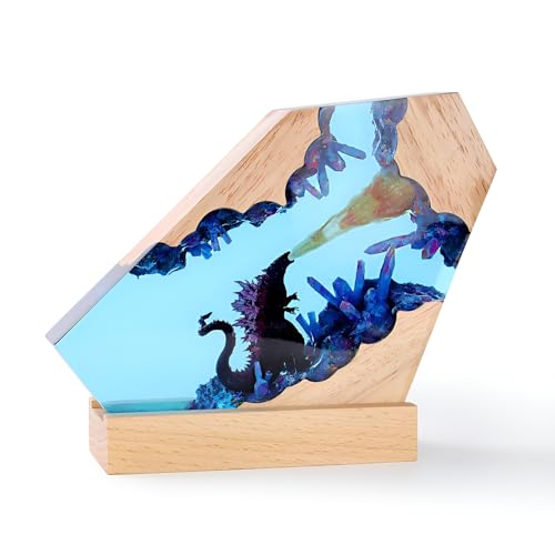 Syfunlv Epoxidharz Godzilla Nachtlicht,Godzilla Würfel Dekoration,USB Schlaf Lichter,Monster Nachttischlampe,Einstellbare Beleuchtung,7,5cm,für Raum Innenbereich Zuhause Schlafzimmer (Stil 3) von Syfunlv