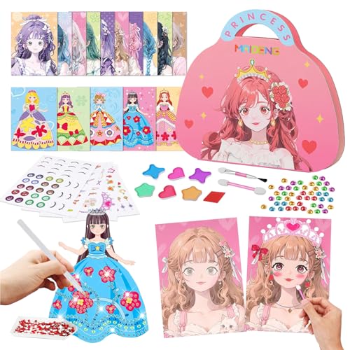 Prinzessin Dress Me Up Stickerbuch Spielzeug Prinzessin Dress Up Kreativset zum Basteln DIY Handmalerei für Kinder Set Prinzessin Diamond Painting Kreatives für Mädchen Geschenk Mädchen ab 4 Jahre Prinzessin Dress Me Up Stickerbuch Spielzeug Prinzessin Dress Up Kreativset zum Basteln DIY Handmalerei für Kinder Set Prinzessin Diamond Painting Kreatives für Mädchen Geschenk Mädchen ab 4 Jahre von Syhdfxknp