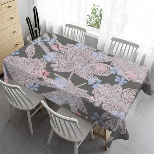 Blumen Vintage Tischdecke Bierzeltgarnitur Klein Tischdecke Abwaschbar 100x140 cm - Wohnzimmer Tischdecke Outdoor Tischdecken Fleckschutz Gartentischdecke Wasserabweisend Stoff Table Cloth JK128 von Syhi Qlty