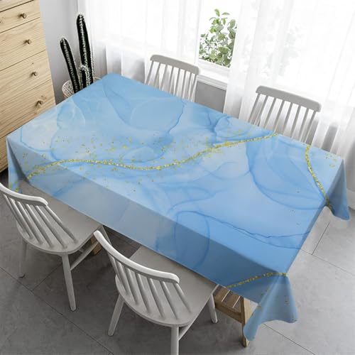 Gartentischdecke Rechteckig Tischdecke 120x180 cm - Marmor Abstrakt Outdoor Tischdecke Wetterfest Abwaschbare Tischdecke Biertisch Tischdecken für Hochzeit Party - Blau(B110) von Syhi Qlty