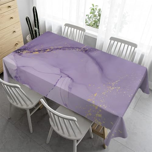 Gartentischdecke Rechteckig Tischdecke 120x180 cm - Marmor Abstrakt Outdoor Tischdecke Wetterfest Abwaschbare Tischdecke Biertisch Tischdecken für Hochzeit Party - Lila(B242) von Syhi Qlty