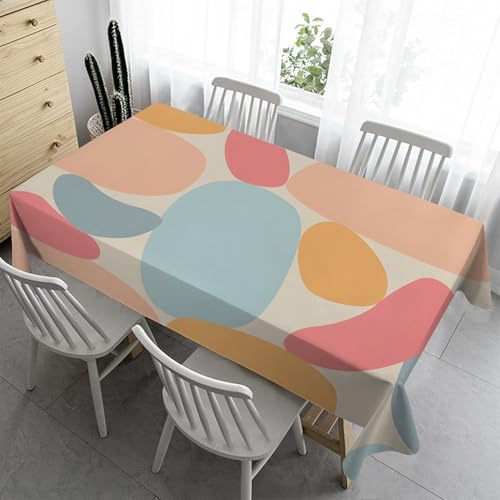 Geometrie Abwischbare Tischdecke 140x200 cm Aquarell Outdoor - Bierzeltgarnitur Wasserabweisend Tischtuch Bügelfreie Gartenn für Draußen Party A77 von Syhi Qlty