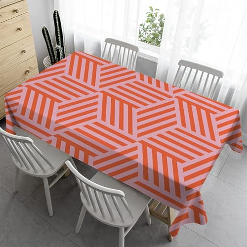 Geometrie Gartentischdecke Rechteckig Tischdecke 120x180 cm Streifen Outdoor - Wetterfest Abwaschbare Biertischn für Hochzeit Party A76 von Syhi Qlty