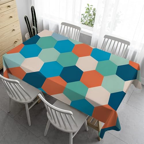Geometrie Tischdecke Klein 100x100 cm Farbe Abwaschbar - Outdoorn - Wetterfest Biertisch für Kindergeburtstag Garten Party Hochzeit A82 von Syhi Qlty