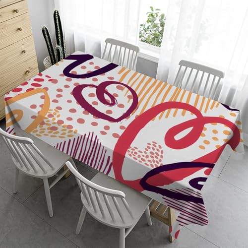 Herz Rechteckig Biertisch Tischdecke 140x180 cm Farbe Outdoor - Abwaschbar Gartentischdecke Wasserabweisendn für Küche Wohnzimmertisch A71 Herz Rechteckig Biertisch Tischdecke 140x180 cm Farbe Outdoor - Abwaschbar Gartentischdecke Wasserabweisendn für Küche Wohnzimmertisch A71 von Syhi Qlty