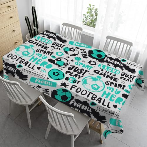 Syhi Qlty Fußball Gartentischdecke Eckig 140x140 cm Graffiti Abwaschbare - Biertisch Abwaschbar Gartentisch Wetterfest für Geburtstag Party Garten Draußen A72 Syhi Qlty Fußball Gartentischdecke Eckig 140x140 cm Graffiti Abwaschbare - Biertisch Abwaschbar Gartentisch Wetterfest für Geburtstag Party Garten Draußen A72 von Syhi Qlty