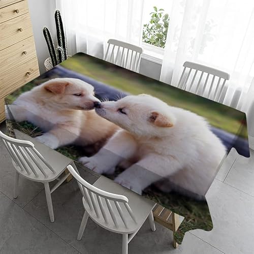 Syhi Qlty Gartentischdecke Rechteckig Tischdecke 120x180 cm - Hund Süß Outdoor Tischdecke Wetterfest Abwaschbare Tischdecke Biertisch Tischdecken für Hochzeit Party von Syhi Qlty