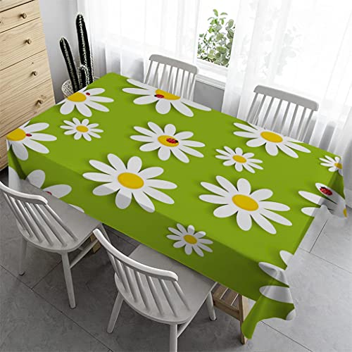 Syhi Qlty Rechteckig Biertisch Tischdecke 140x180 cm - Outdoor Tischdecke Abwaschbar Gartentischdecke Wasserabweisend Tischdecken für Küche Wohnzimmertisch - Gänseblümchen 1 von Syhi Qlty
