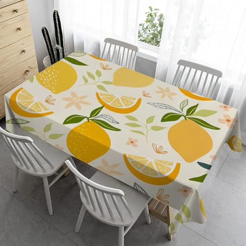 Zitrone Abwaschbare Tischdecke Bierzeltgarnitur 140x240 cm Blume Bierbank - Wetterfest Tischwäschen für Biertische Hochzeit Kindergeburtstag A101 von Syhi Qlty