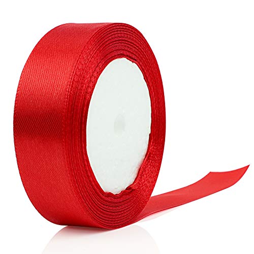 Syhonic Geschenkband Breit Rot Satinband Seidenbänder Geschenkband Schleifenband Hochzeit Weihnachten Dekoband Geschenk Verpackung (1pcs Red) von Syhonic