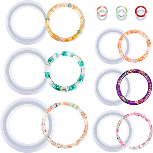 9 Stücke Silikon Armband Form und Ring Harz Gussform Satz Runde Epoxid Schmuck Form Silikon Armreif Ring Form für Schmuck DIY Basteln Zubehör 9 Stücke Silikon Armband Form und Ring Harz Gussform Satz Runde Epoxid Schmuck Form Silikon Armreif Ring Form für Schmuck DIY Basteln Zubehör von Syhood