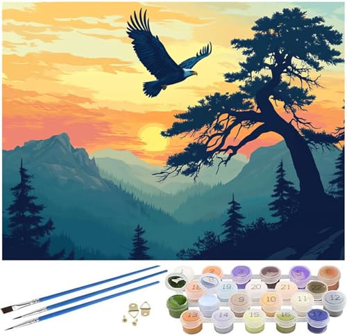Adler Malen Nach Zahlen ab 9 Jahre Mädchen, Malen Nach Zahlen Erwachsene Landschaft Muster, Farbe Handgemalt Ölgemälde Kinder Anfänger DIY Bastelset für Wanddeko Wohnzimmer, Ohne Rahmen 90x150cm -1096 Adler Malen Nach Zahlen ab 9 Jahre Mädchen, Malen Nach Zahlen Erwachsene Landschaft Muster, Farbe Handgemalt Ölgemälde Kinder Anfänger DIY Bastelset für Wanddeko Wohnzimmer, Ohne Rahmen 90x150cm -1096 von Syiboo