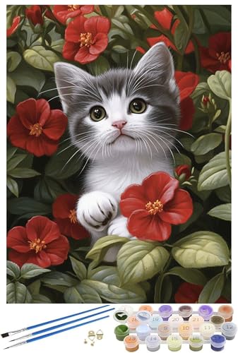 Blume Malen Nach Zahlen ab 9 Jahre Mädchen,Malen Nach Zahlen Erwachsene Katze Muster Design,Farbe Handgemalt Ölgemälde Kinder Anfänger DIY Bastelset für Wanddeko Wohnzimmer,Ohne Rahmen 30x40cm -1213 Blume Malen Nach Zahlen ab 9 Jahre Mädchen,Malen Nach Zahlen Erwachsene Katze Muster Design,Farbe Handgemalt Ölgemälde Kinder Anfänger DIY Bastelset für Wanddeko Wohnzimmer,Ohne Rahmen 30x40cm -1213 von Syiboo