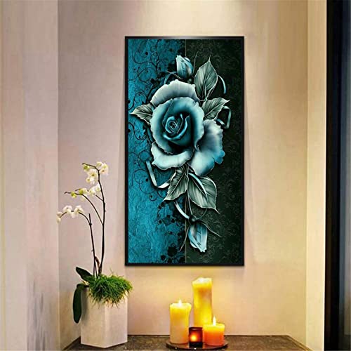 Diamond Painting Kits Bule Rose 5D Diamant Painting Bilder Kinder Set,DIY Diamant malerei Erwachsene Malen nach Zahlen Strass Stickerei Kreuzstich Kunst für Home Wall Déco Round Drill,60x120cm Diamond Painting Kits Bule Rose 5D Diamant Painting Bilder Kinder Set,DIY Diamant malerei Erwachsene Malen nach Zahlen Strass Stickerei Kreuzstich Kunst für Home Wall Déco Round Drill,60x120cm von Syiboo