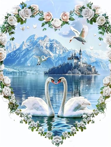 Diamond Painting Schwan 5D DIY Diamond Painting 30x40cm, Landschaft Diamond Painting Erwachsene Bastelset, Full Drill Eckige Diamant Art Painting Stickerei Set, Geschenke für Frauen Deko -Y1050 Diamond Painting Schwan 5D DIY Diamond Painting 30x40cm, Landschaft Diamond Painting Erwachsene Bastelset, Full Drill Eckige Diamant Art Painting Stickerei Set, Geschenke für Frauen Deko -Y1050 von Syiboo