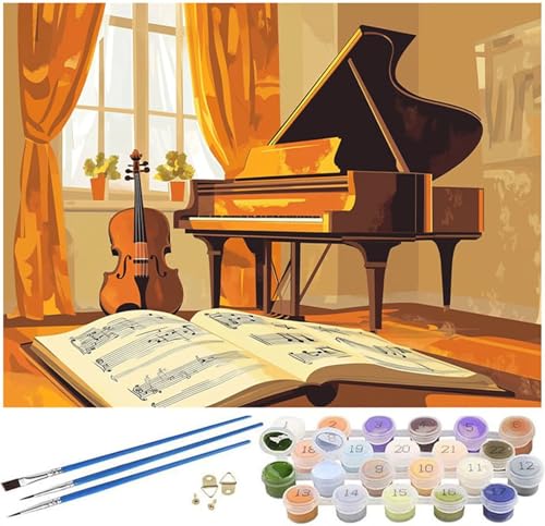 Klavier Malen Nach Zahlen ab 9 Jahre Mädchen, Malen Nach Zahlen Erwachsene Violine Muster, Farbe Handgemalt Ölgemälde Kinder Anfänger DIY Bastelset für Wanddeko Wohnzimmer, Ohne Rahmen 90x150cm -1102 Klavier Malen Nach Zahlen ab 9 Jahre Mädchen, Malen Nach Zahlen Erwachsene Violine Muster, Farbe Handgemalt Ölgemälde Kinder Anfänger DIY Bastelset für Wanddeko Wohnzimmer, Ohne Rahmen 90x150cm -1102 von Syiboo