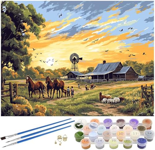 Malen Nach Zahlen Erwachsene Bauernhof Paint by Numbers Tier Malen Nach Zahlen Kinder, 90x150cm Knitterfreie Leinwand Ölgemälde Set mit Pinsel und Acrylfarbe, Wanddeko, Geschenke für Frauen -1104 Malen Nach Zahlen Erwachsene Bauernhof Paint by Numbers Tier Malen Nach Zahlen Kinder, 90x150cm Knitterfreie Leinwand Ölgemälde Set mit Pinsel und Acrylfarbe, Wanddeko, Geschenke für Frauen -1104 von Syiboo
