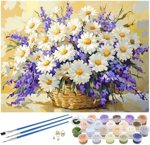 Malen Nach Zahlen Erwachsene Gänseblümchen Paint by Numbers Blume Malen Nach Zahlen Kinder, 40x50cm Knitterfreie Leinwand Ölgemälde Set mit Pinsel und Acrylfarbe, Wanddeko, Geschenke für Frauen -1091 Malen Nach Zahlen Erwachsene Gänseblümchen Paint by Numbers Blume Malen Nach Zahlen Kinder, 40x50cm Knitterfreie Leinwand Ölgemälde Set mit Pinsel und Acrylfarbe, Wanddeko, Geschenke für Frauen -1091 von Syiboo