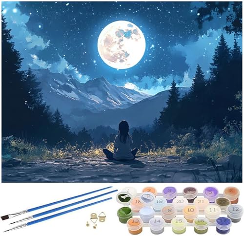 Malen Nach Zahlen Erwachsene Mond, Landschaft Malen Nach Zahlen ab 7 Jahre Mädchen Geschenk, DIY Kinder Paint by Numbers 90x150cm Leinwand mit Pinseln und Acrylpigment für Zimmer Deko Aesthetic -1079 Malen Nach Zahlen Erwachsene Mond, Landschaft Malen Nach Zahlen ab 7 Jahre Mädchen Geschenk, DIY Kinder Paint by Numbers 90x150cm Leinwand mit Pinseln und Acrylpigment für Zimmer Deko Aesthetic -1079 von Syiboo