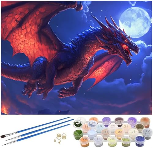 Malen Nach Zahlen Erwachsene Mond Paint by Numbers Drachen Malen Nach Zahlen Kinder, 90x150cm Knitterfreie Leinwand Ölgemälde Set mit Pinsel und Acrylfarbe, Wanddeko, Geschenke für Frauen -1095 Malen Nach Zahlen Erwachsene Mond Paint by Numbers Drachen Malen Nach Zahlen Kinder, 90x150cm Knitterfreie Leinwand Ölgemälde Set mit Pinsel und Acrylfarbe, Wanddeko, Geschenke für Frauen -1095 von Syiboo