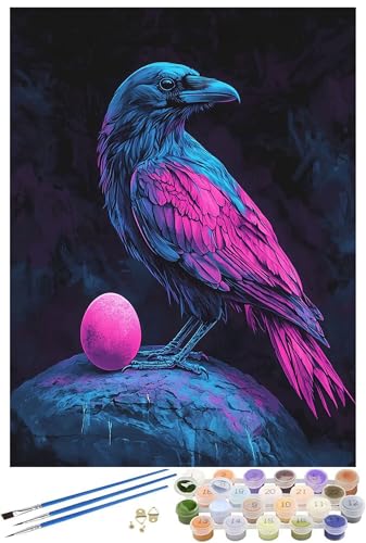 Malen Nach Zahlen Erwachsene Tier Motiv, Adler Malen Nach Zahlen ab 7 Jahre Mädchen Geschenk, DIY Kinder Paint by Numbers 60x80cm Leinwand mit Pinseln und Acrylpigment für Zimmer Deko Aesthetic -1233 von Syiboo