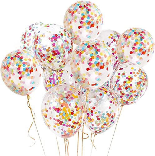 Syijupo 100-Stück Konfetti Ballons Bunt, 12-Zoll Helium Ballons gefüllt mit Konfetti, Premium bunte Latex Konfetti Ballons für Geburtstag Hochzeit Dekoration von Syijupo