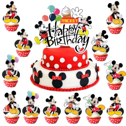 Syijupo 25 pcs Cartoon Mouse Cake Decoration Set, Cupcake Toppers, Cartoon Cake Topper, Birthday Party Supplies, Cartoon Mouse Cake Decoration von Syijupo