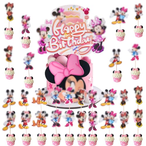 Syijupo Cartoon Mouse Cake Decoration Set, 49pcs Cupcake Toppers, Cartoon Mouse Cake Decoration, Birthday Party Supplies, Cartoon Cake Topper von Syijupo