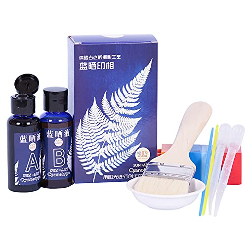 Syina Cyanotype Set Kaliumferricyanid Cyanotype Printing DIY Kit Cyanotype Kit für Sun Print Papier Solardrucke Cyanotype Sensitizer Set für Sunography von Syina